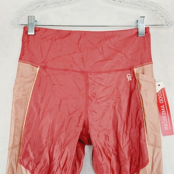 NEW Good American Cream Orange Rosy Rust Sheer Athleisure Yoga Leggings P6398 - Picture 2 of 8